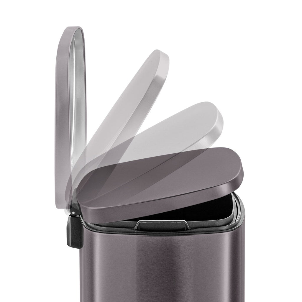 Poubelles rectangulaires Qualiazero de 13,2 gallons et deux de 1,3 gallon à pédale - Ensemble familial