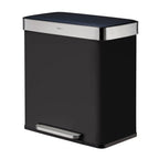 Poubelle de recyclage rectangulaire Qualiazero 16 gal (unité double 8 gal) - Acier inoxydable