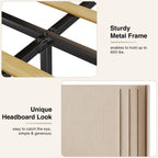 Lit Queen/Full rembourré à canaux verticaux avec tête de lit à oreilles