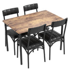 Ensemble table à manger rectangulaire pour 4 personnes avec chaises rembourrées