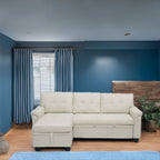 Canapé sectionnel réversible avec lit gigogne, méridienne avec rangement dissimulé, pieds durables,