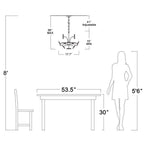 Lustre Rosa à 6 lumières en cristal argenté brossé avec motif de fleurs champagne