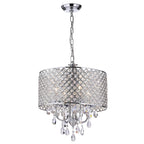 Lustre tambour à perles rondes avec cristaux suspendus