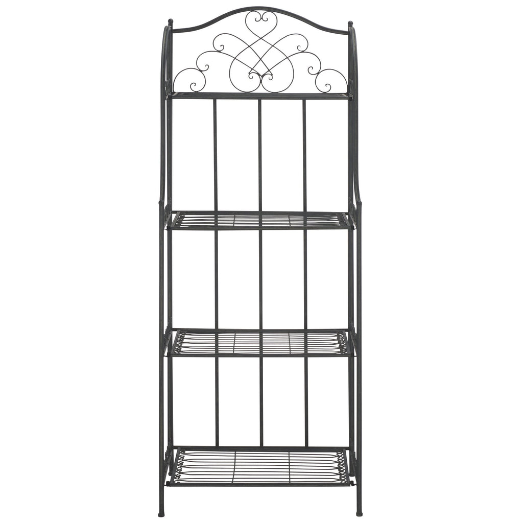 Étagère de boulangerie d'extérieur à 4 niveaux en fer forgé victorien SAFAVIEH Bryn - 25 po L x 15 po P x 63 po H - 25L x 15P x 63H
