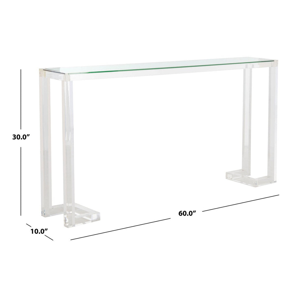 Console Safavieh Couture Camryn en acrylique transparent (60 l x 10 l x 30 h)