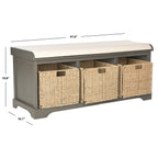 Banc de rangement SAFAVIEH Eola gris/blanc - 47 x 16,1 x 19,9 - 47 L x 16 P x 20 H