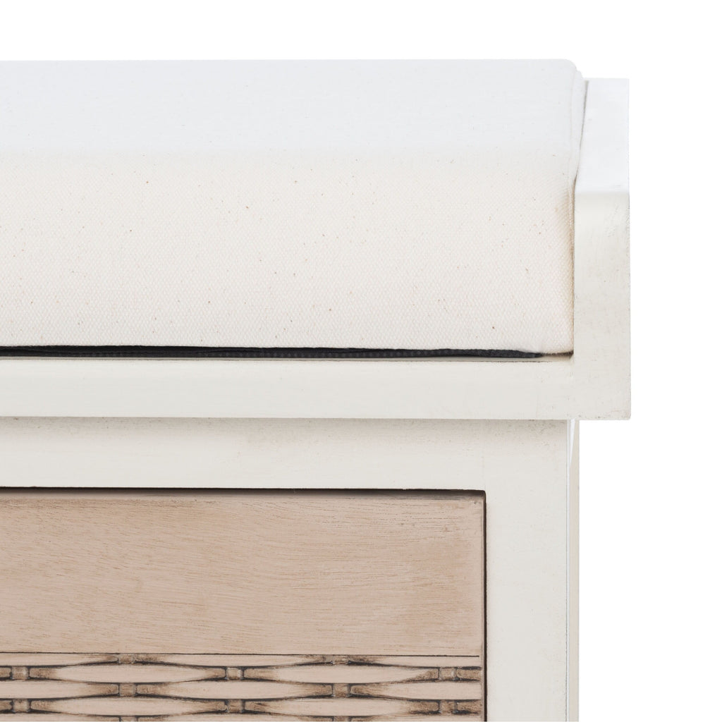 Banc de rangement à 3 tiroirs avec coussins SAFAVIEH Fiorello - 47,3 L x 15 L x 19 H - 47 L x 15 P x 19 H