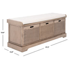 Banc de rangement à 3 tiroirs avec coussins SAFAVIEH Fiorello - 47,3 L x 15 L x 19 H - 47 L x 15 P x 19 H