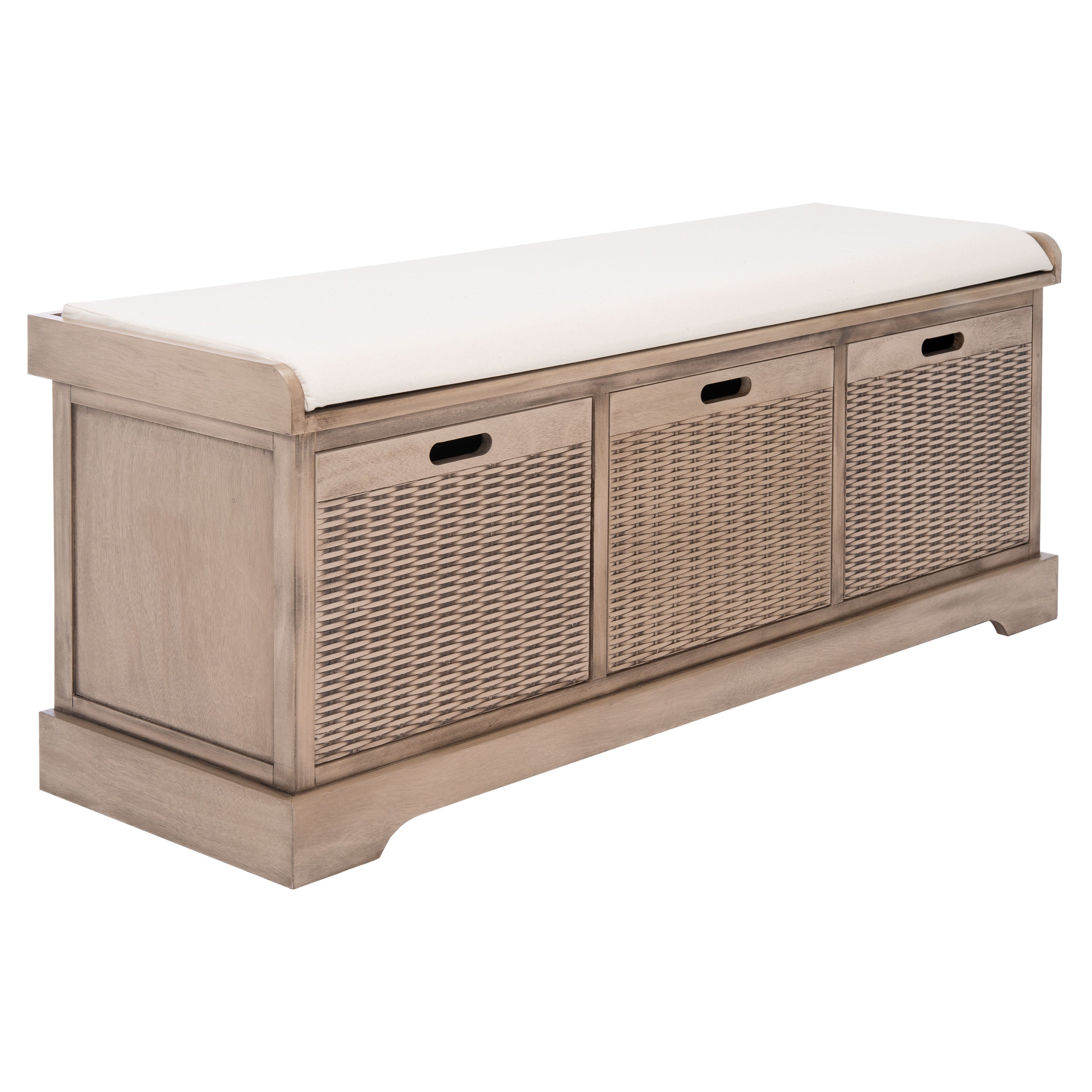 Banc de rangement à 3 tiroirs avec coussins SAFAVIEH Fiorello - 47,3 L x 15 L x 19 H - 47 L x 15 P x 19 H