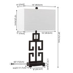 Lampe de table Chantelle de SAFAVIEH Lighting, 29 pouces, finition or antique grecque (lot de 2) - 16 L x 9 P x 29 H