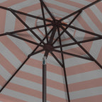 Parapluie à manivelle rayé SAFAVIEH Nargiz de 2,7 m, à motif festonné