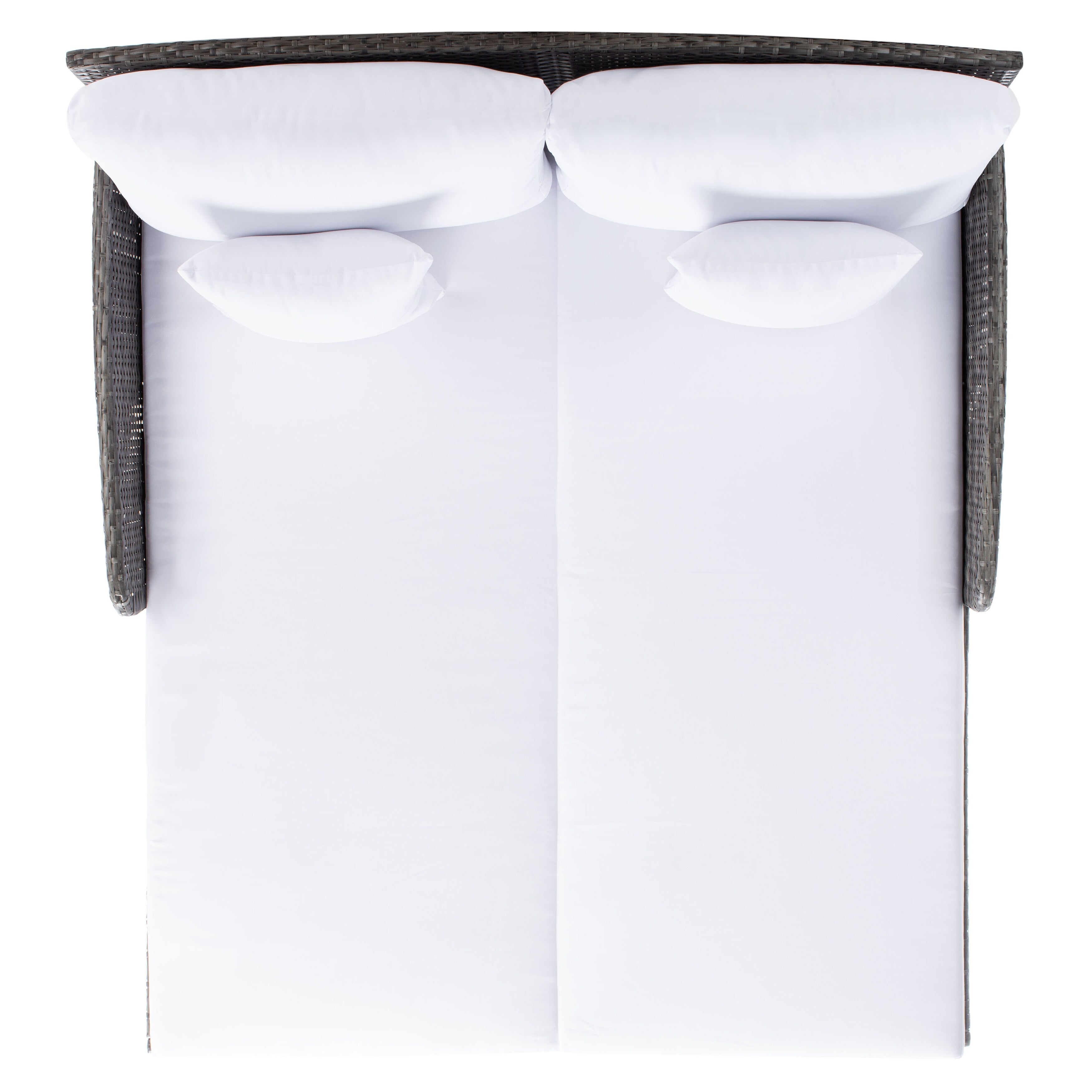 Lit de repos d'extérieur SAFAVIEH Taniyah en osier avec oreiller et coussins - 53 L x 28 P x 62 H