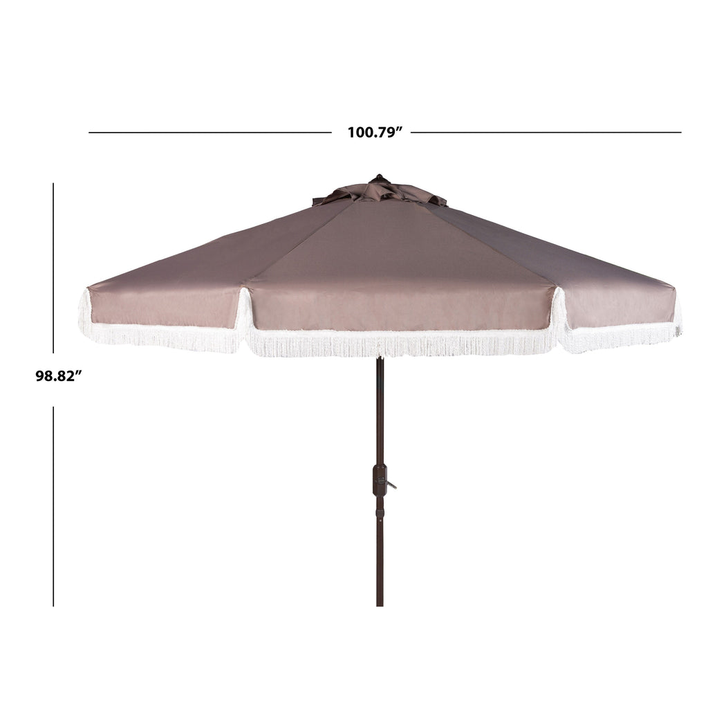 Parasol d'extérieur à manivelle SAFAVIEH Ronette Fringe de 9 pieds