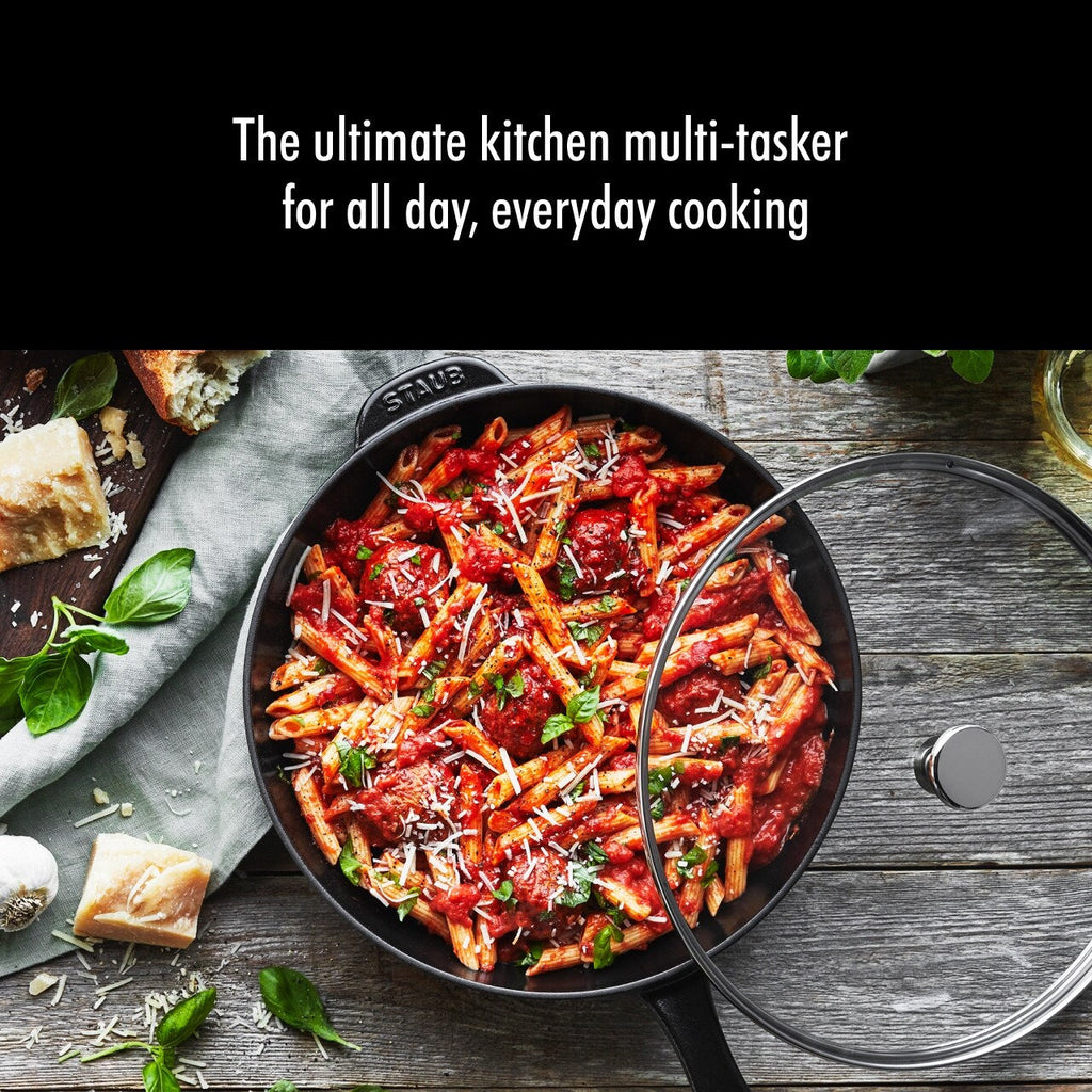 Poêle quotidienne en fonte STAUB de 2,9 pintes avec couvercle en verre