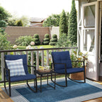 Ensemble bistrot à bascule d'extérieur en métal noir SUNCROWN 3 pièces