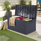 Coffre de rangement extérieur en résine résistante aux intempéries SUNCROWN de 75 à 120 gallons pour meubles et fournitures