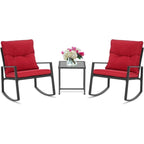 Ensemble bistrot à bascule d'extérieur en métal noir SUNCROWN 3 pièces