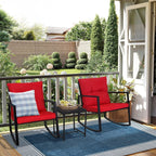 Ensemble bistrot à bascule d'extérieur en métal noir SUNCROWN 3 pièces