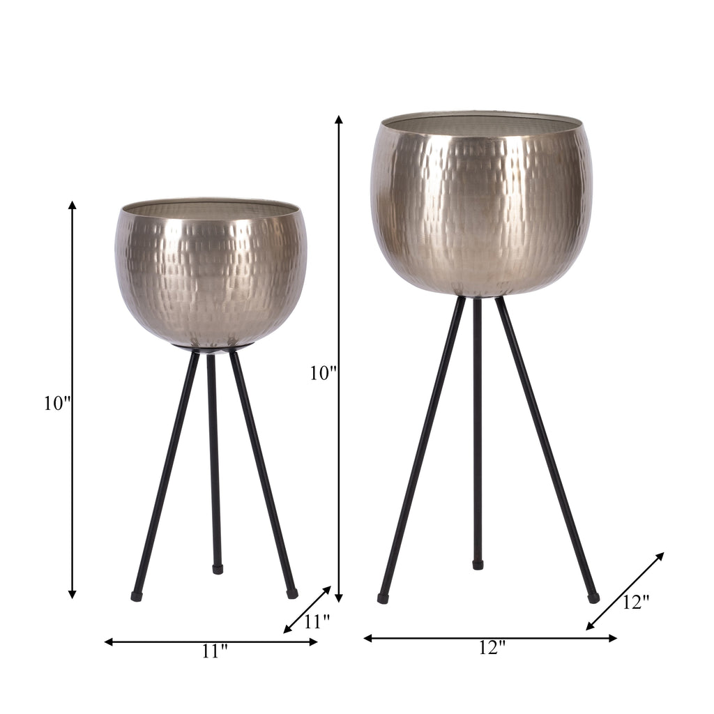 Sagebrook Home Lot de 2 jardinières robustes en fer sur supports modernes - Transformez votre espace de vie en oasis