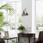 Ensemble de 2 appliques murales modernes à bras pivotant réglables Malryn, à brancher ou à brancher