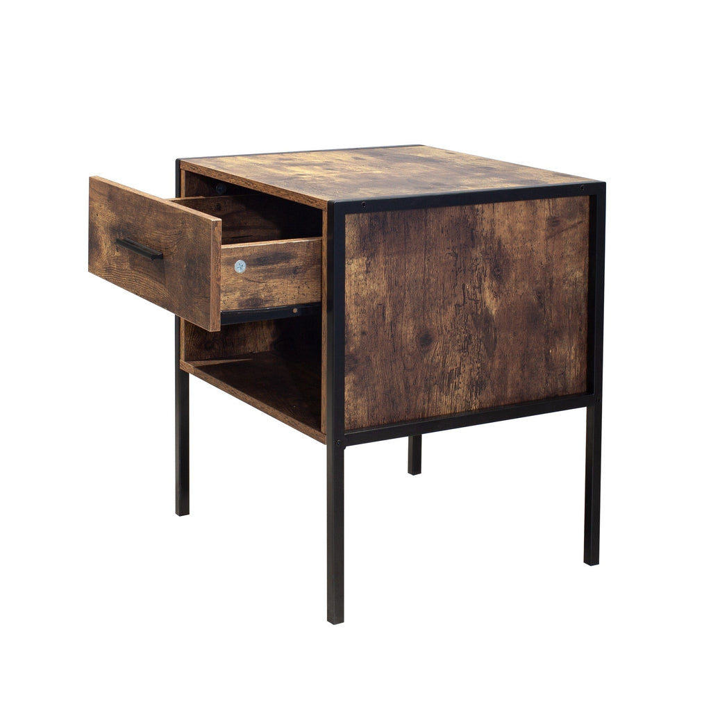 Table de chevet de style industriel (ensemble de 2)