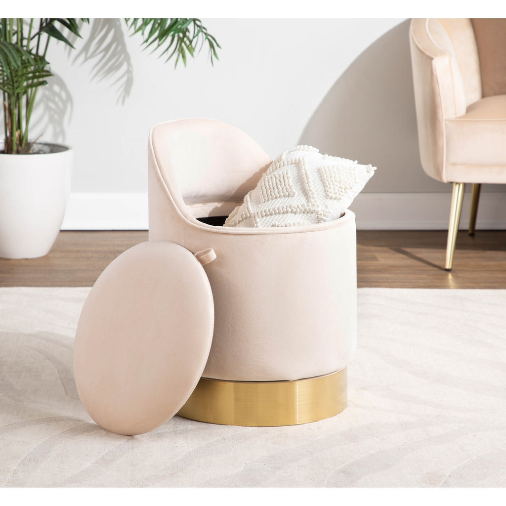 Tabouret de coiffeuse pivotant en velours Silver Orchid Corday