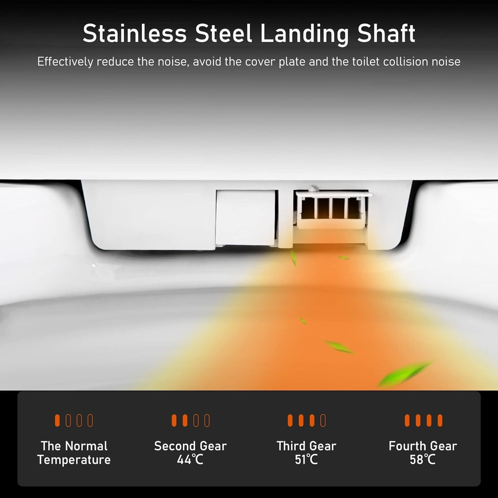 Toilettes intelligentes, toilettes bidet monobloc pour salles de bains, toilettes allongées modernes avec eau chaude, double chasse d'eau automatique, fonctionnement par capteur de pied