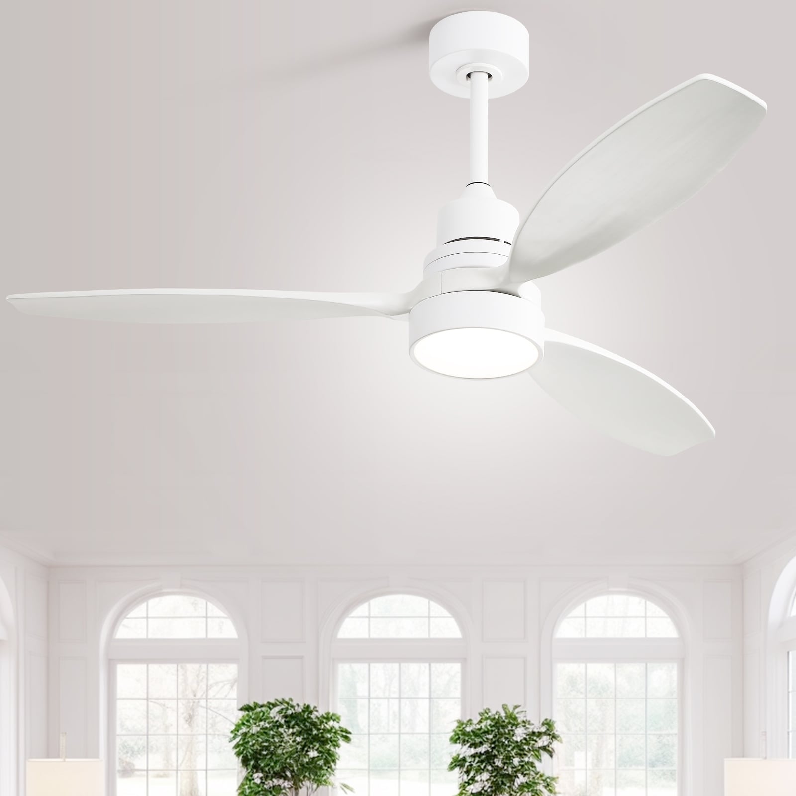 Ventilateur de plafond d'intérieur en bois Sofucor 52 avec télécommande et éclairage intégré en option