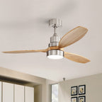 Ventilateur de plafond d'intérieur en bois Sofucor 52 avec télécommande et éclairage intégré en option