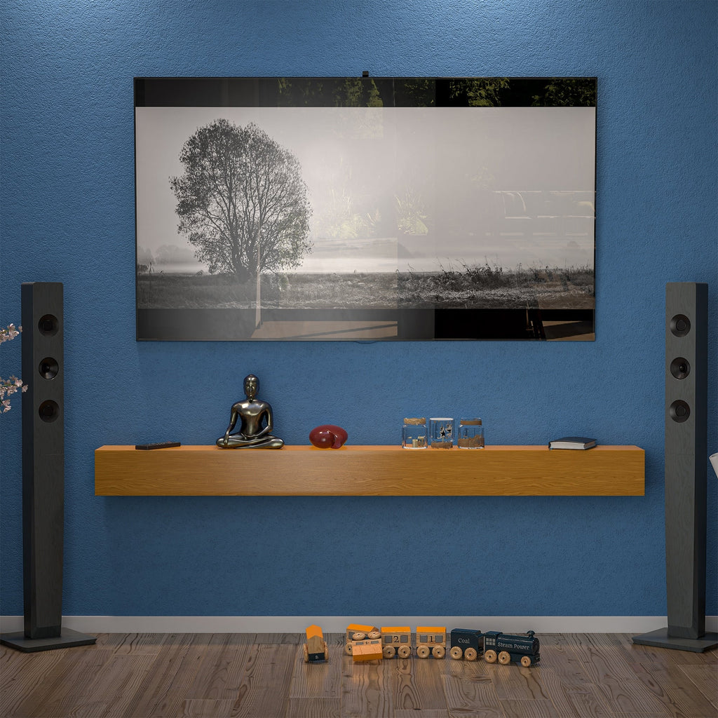 Étagère flottante murale pour manteau de cheminée en pin massif