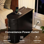 Table d'appoint étroite à deux tiroirs en bois massif