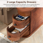 Table d'appoint étroite à deux tiroirs en bois massif