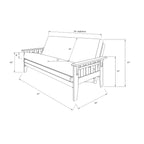 Ensemble futon rustique Somette Tucson pleine grandeur en noyer avec matelas