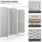 Séparateur de pièce Sorbus à 6 panneaux, cloison de séparation extra large et pliable, tissé à la main, à double charnière, en maille - 1,8 m