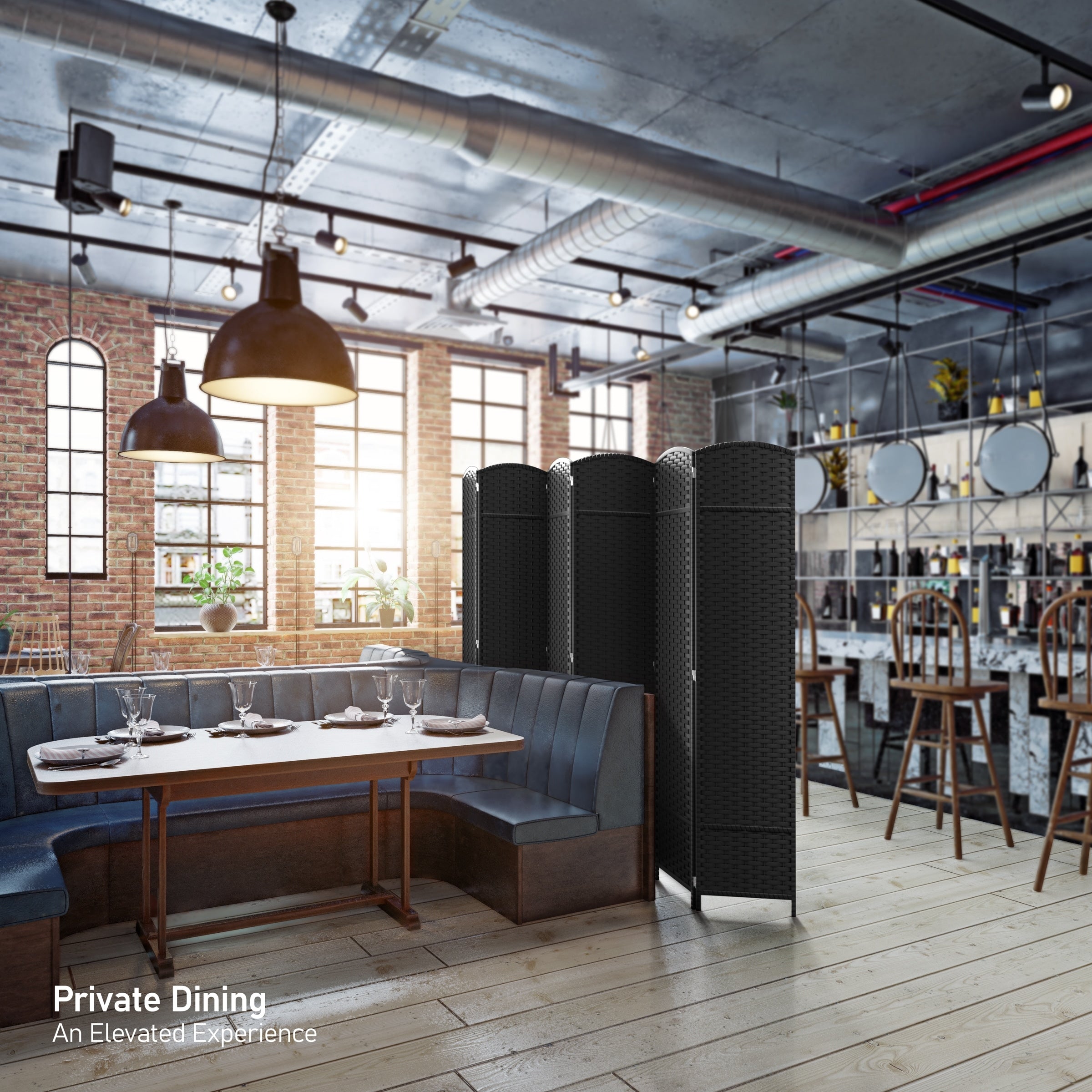 Séparateur de pièce Sorbus à 6 panneaux, cloison de séparation extra large et pliable, tissé à la main, à double charnière, en maille - 1,8 m