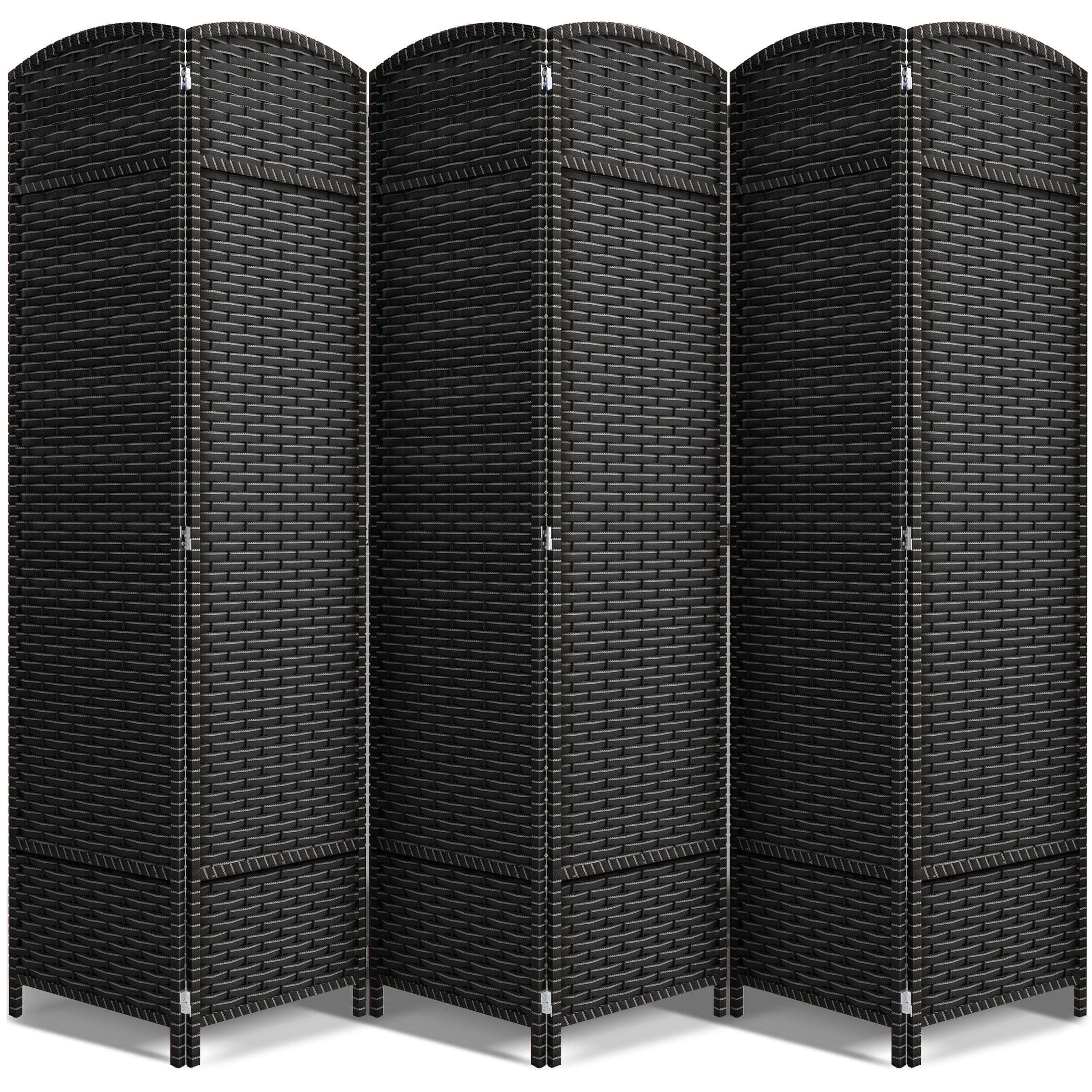 Séparateur de pièce Sorbus à 6 panneaux, cloison de séparation extra large et pliable, tissé à la main, à double charnière, en maille - 1,8 m