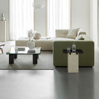 Lattice Glass Marble Side Table