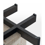 Lattice Glass Marble Side Table