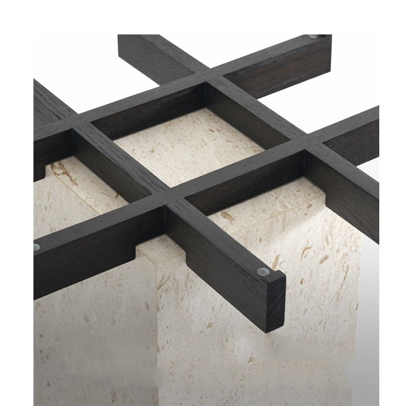 Lattice Glass Marble Side Table