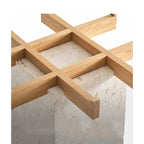 Lattice Glass Marble Side Table