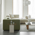 Lattice Glass Marble Side Table