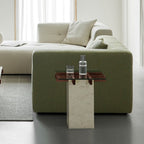 Lattice Glass Marble Side Table