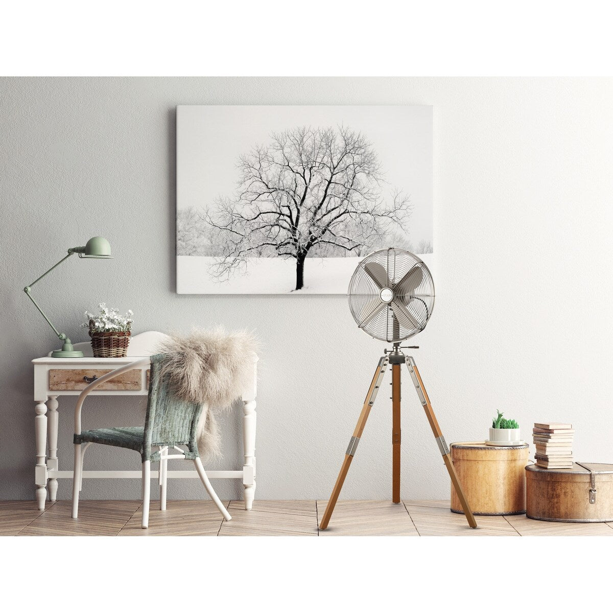 Ventilateur sur pied Star Fans Star Tripod 16 pouces avec pieds en bois