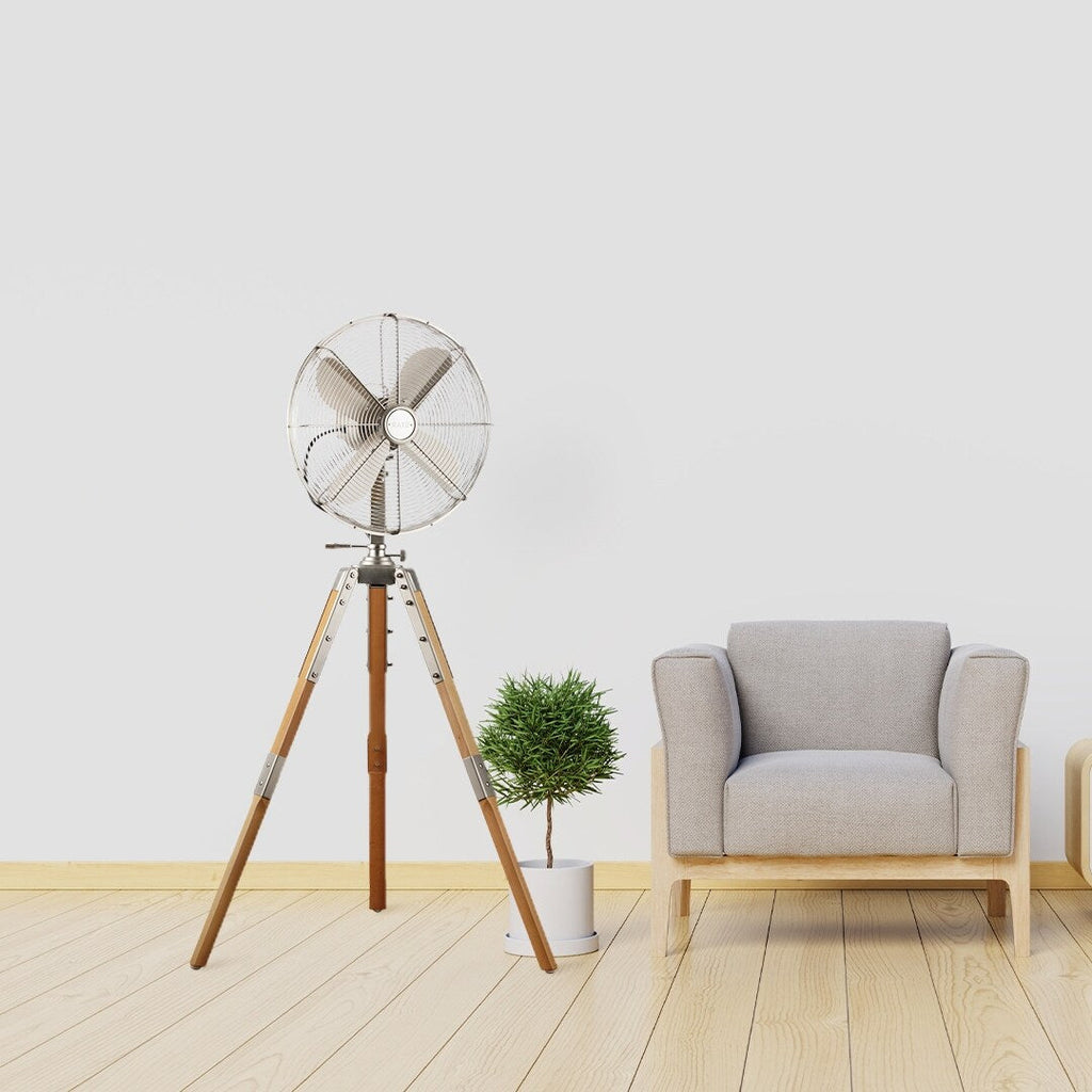 Ventilateur sur pied Star Fans Star Tripod 16 pouces avec pieds en bois