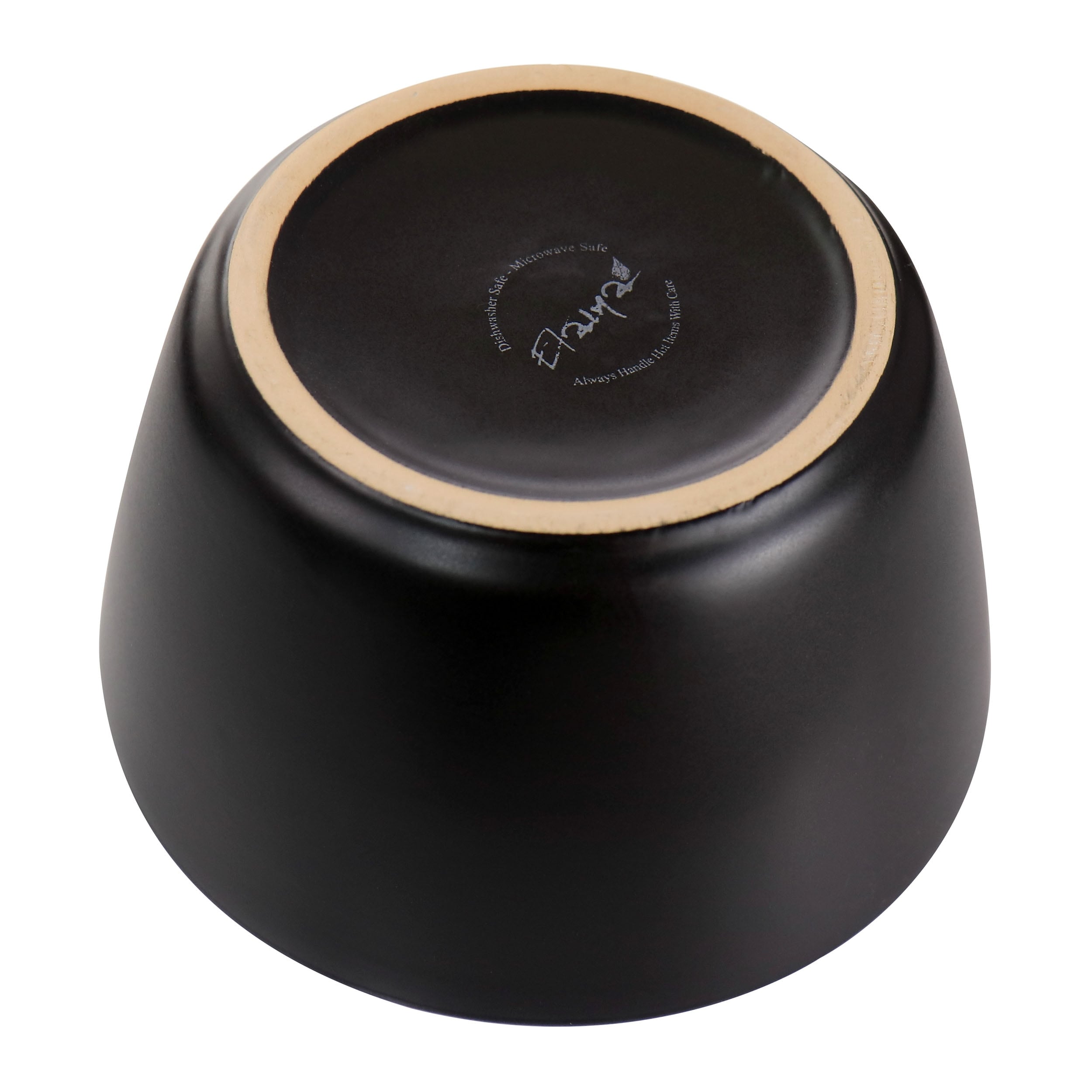 Service de table 16 pièces en grès noir avec bordure dorée