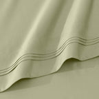 Parure de draps en coton égyptien de qualité supérieure 1000 fils au pouce carré, à poches profondes et à motif uni