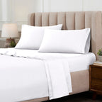 Parure de draps en coton égyptien de qualité supérieure 1000 fils au pouce carré, à poches profondes et à motif uni