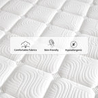 Matelas à ressorts SweDrea 12 po mi-ferme pour soulager les maux de dos et rafraîchir, certifié CertiPUR-US, SGS et OEKO-TEX.