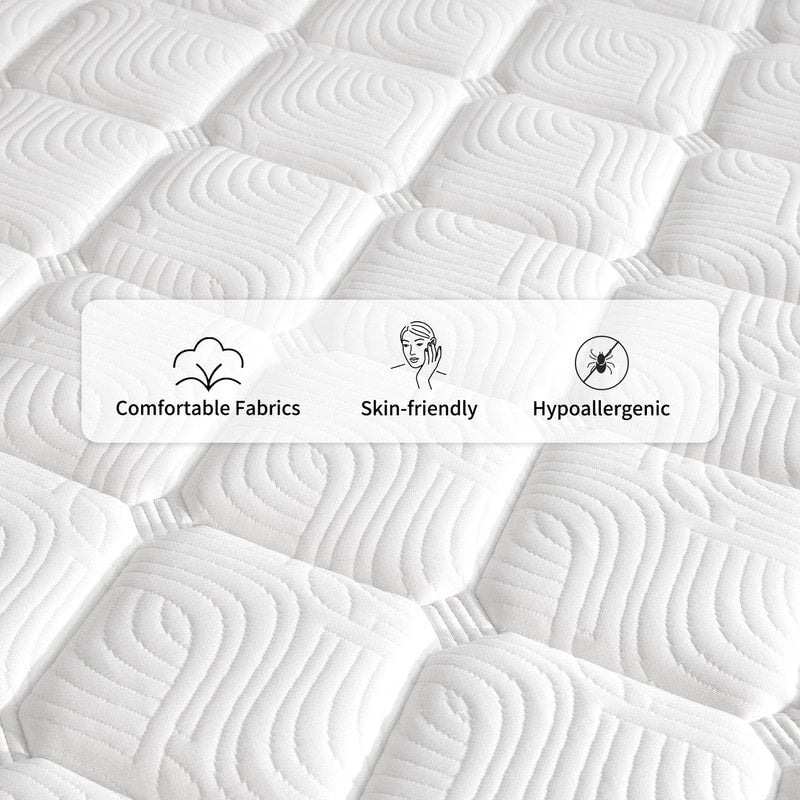 Matelas à ressorts SweDrea 12 po mi-ferme pour soulager les maux de dos et rafraîchir, certifié CertiPUR-US, SGS et OEKO-TEX.