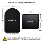 Armoire à pharmacie encastrée avec cadre TEHOME Aristes, miroir et étagères réglables